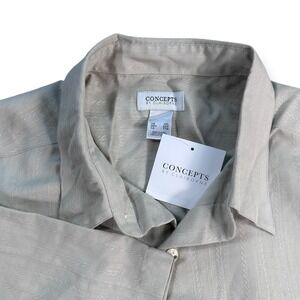 Concepts by Claiborne Mens Linen Blend Short Sleeve Button Up Shirt XXL